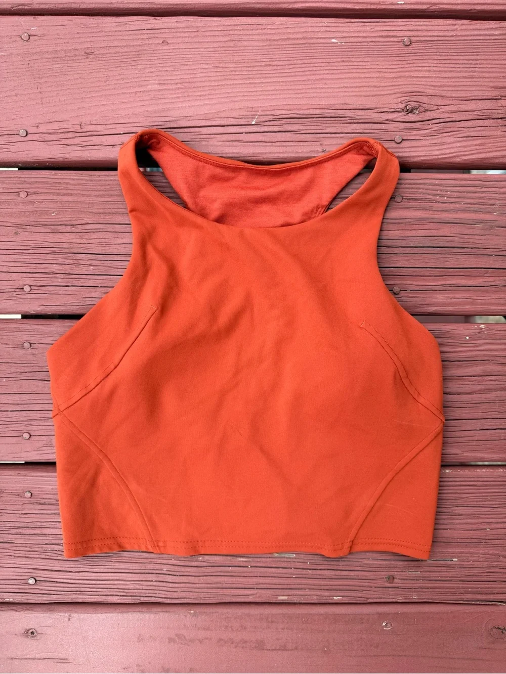 lululemon athletica Orange High-Neck Sports Bra Crop Top